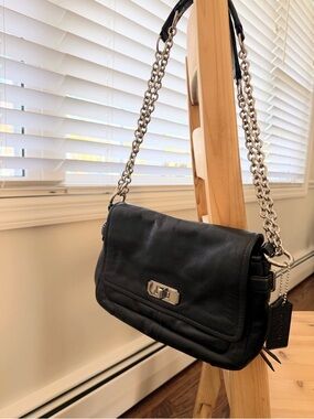 Coach Black Leather Shoulder Bag